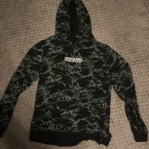 Black and Grey Splattered Hustle Hoodie